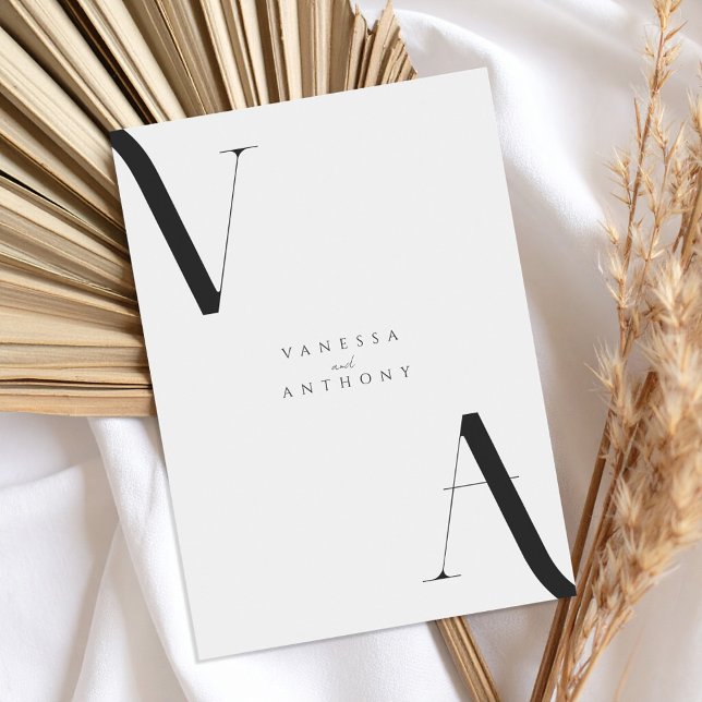 Elegant Modern Minimalist Black and White Wedding Invitation (Creator Uploaded)