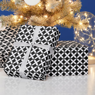 Elegant Modern Minimalist Black & White Geometric Wrapping Paper