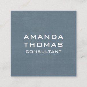 Elegant Modern Minimalist Blue Grey Professional Square Business Card