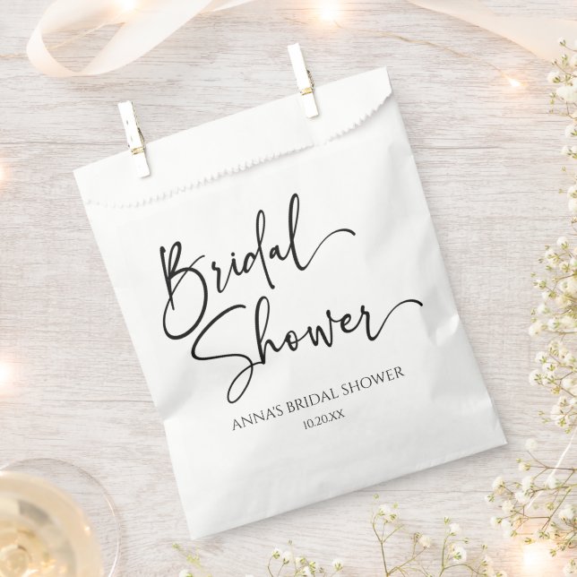 Elegant Modern Minimalist Bridal Shower Favour Bags (Clipped)