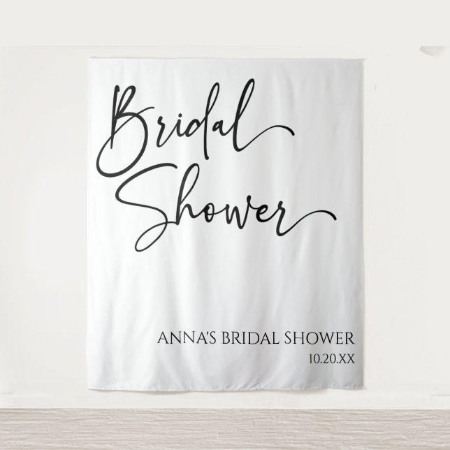 Elegant Modern Minimalist Bridal Shower Tapestry (Front)