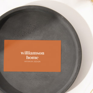 Elegant Modern Minimalist Burnt Orange Creative Business Card