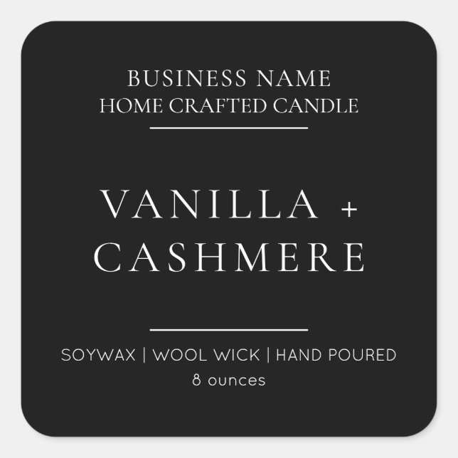 Elegant Modern Minimalist Candle Product Label (Front)