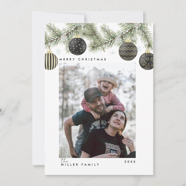 Elegant Modern Minimalist Christmas Holiday Card (Front)