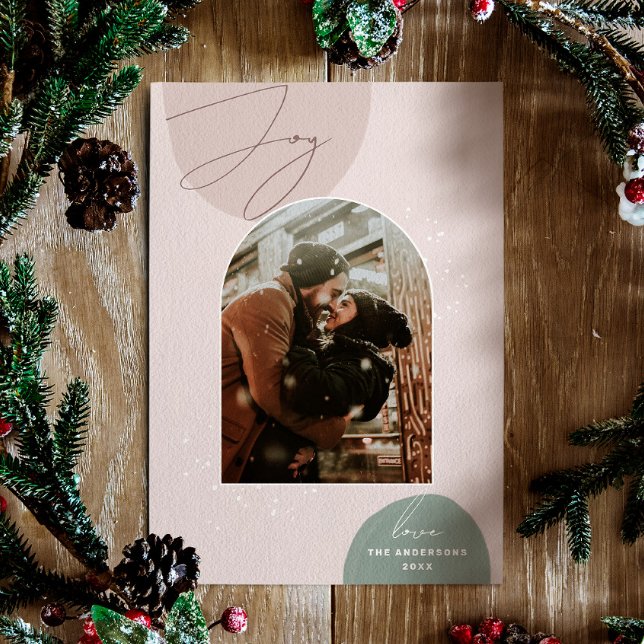 Elegant Modern Minimalist Christmas | Joy Photo Holiday Card (Creator Uploaded)