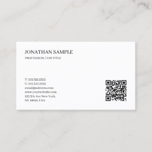 Elegant Modern Minimalist Custom QR Code Trendy Business Card