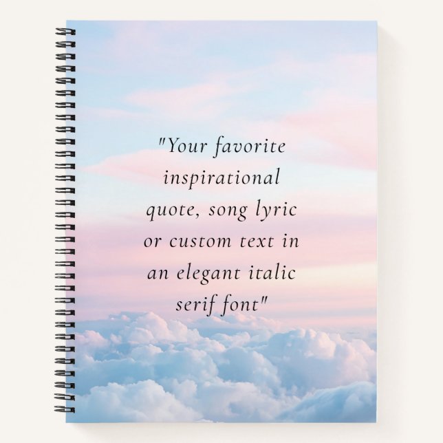 Elegant Modern Minimalist Custom Quote Notebook (Front)