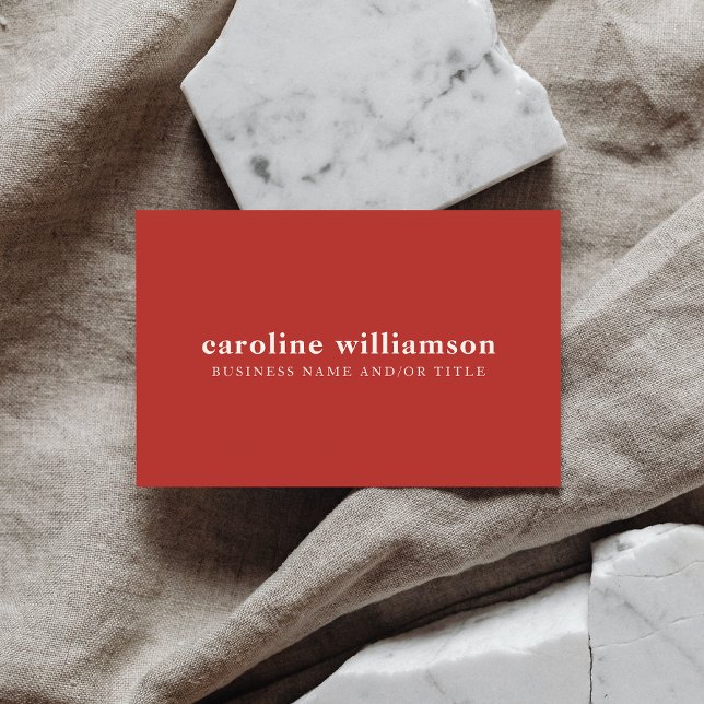 Elegant Modern Minimalist Dark Red Bold Custom Business Card (Creator Uploaded)
