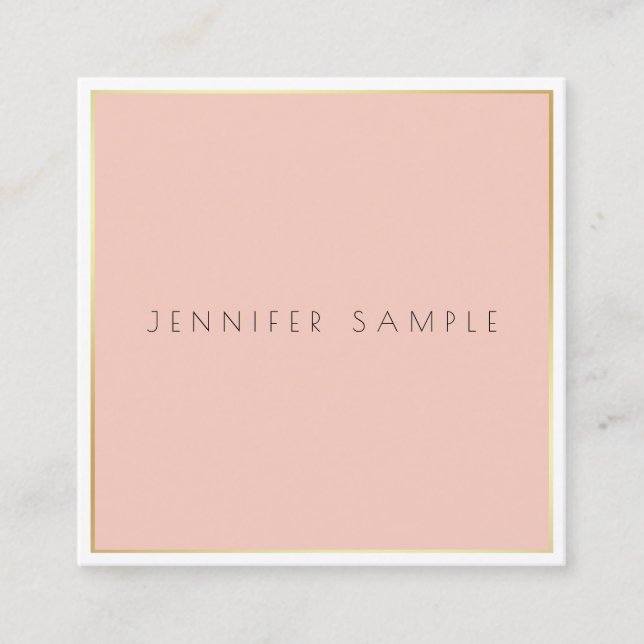 Elegant Modern Minimalist Design Professional Luxe Square Business Card (Front)