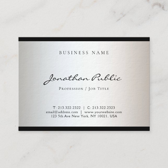Elegant Modern Minimalist Design Simple Glamour Business Card (Front)