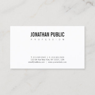 Elegant Modern Minimalist Design Trendy B&W Plain Business Card