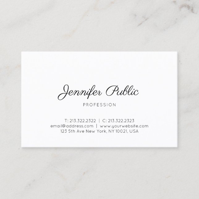 Elegant Modern Minimalist Design Trendy Plain Business Card (Front)