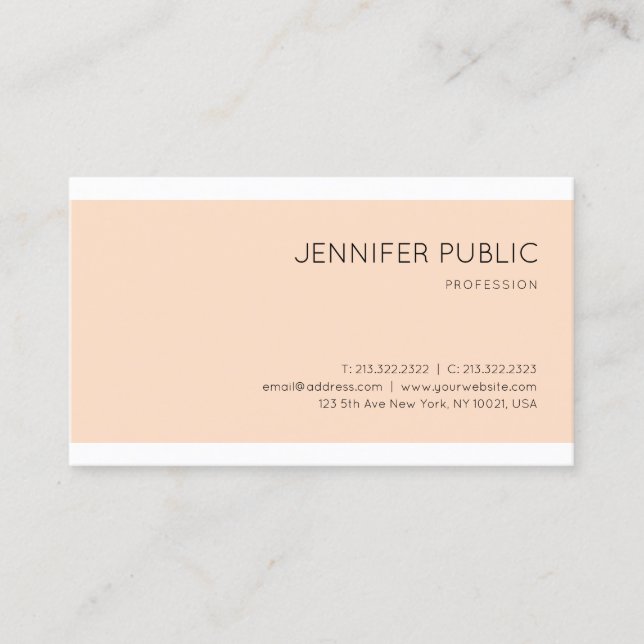 Elegant Modern Minimalist Design Trendy Plain Business Card (Front)