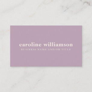 Elegant Modern Minimalist Dusty Lilac Business Card