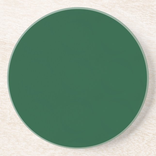 Elegant Modern Minimalist Forest Green Coaster (Front)
