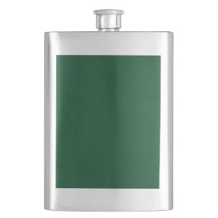 Elegant Modern Minimalist Forest Green Hip Flask