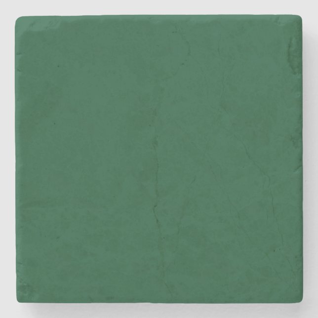 Elegant Modern Minimalist Forest Green Stone Coaster (Front)