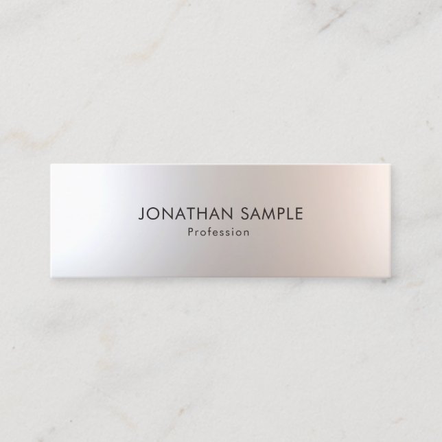 Elegant Modern Minimalist Glamour Simple Template Mini Business Card (Front)