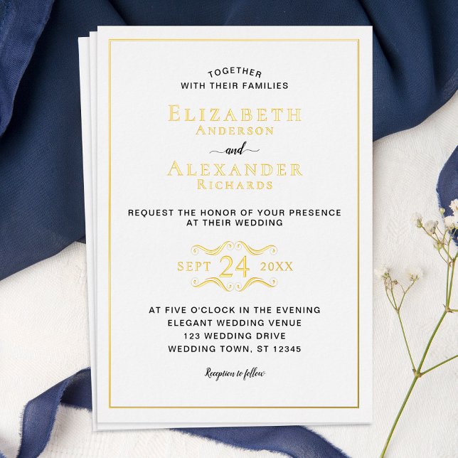 Elegant Modern Minimalist Gold Foil Wedding (Creator Uploaded)
