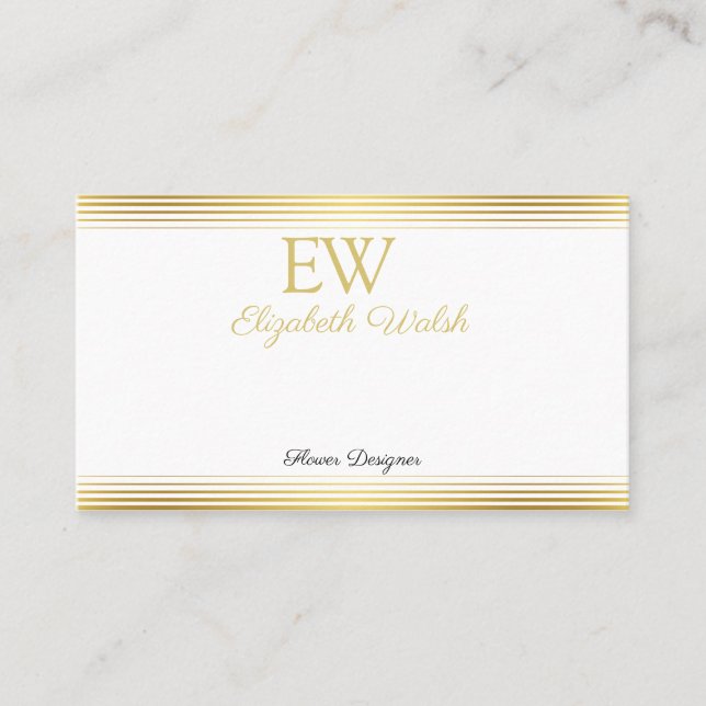 Elegant Modern Minimalist Gold Lines Card Design (Front)