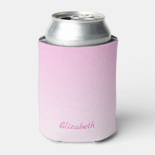 Elegant Modern Minimalist Gradient Pink Ombre Can Cooler