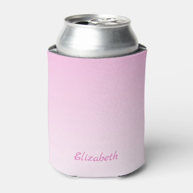 Elegant Modern Minimalist Gradient Pink Ombre  Can Cooler (Can Front)