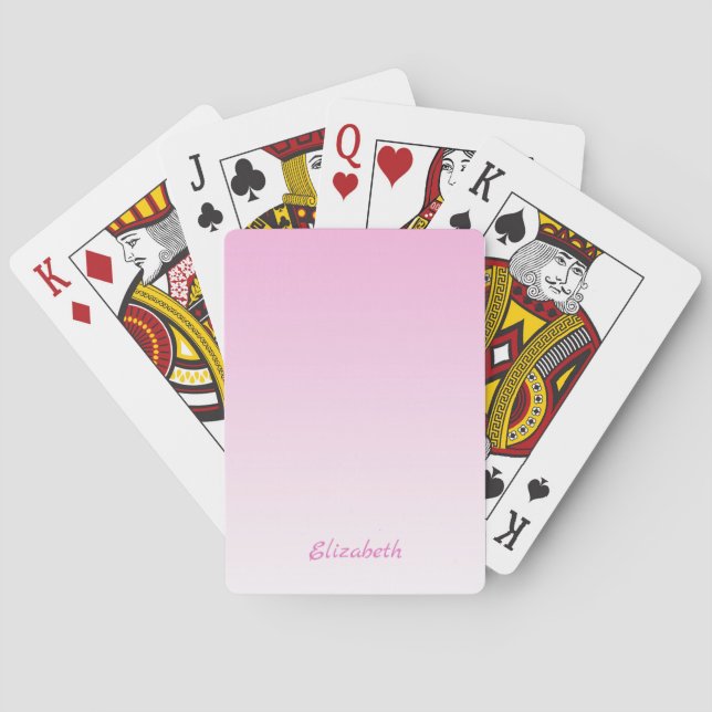 Elegant Modern Minimalist Gradient Pink Ombre  Playing Cards (Back)