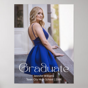 elegant modern minimalist graduation photo poster