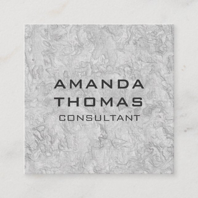 Elegant Modern Minimalist Grey Professional Square Business Card (Front)