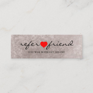 Elegant Modern Minimalist Heart Referral Card