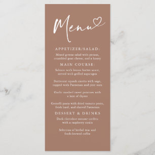 Elegant Modern Minimalist Light Brown Menu