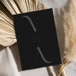 Elegant Modern Minimalist Matte Black Wedding Invitation<br><div class="desc">Modern Minimalist Matte Black Wedding Invitation. Features elegant monogram typography and minimal graphic design. Personalise text with all the details of your special day.</div>