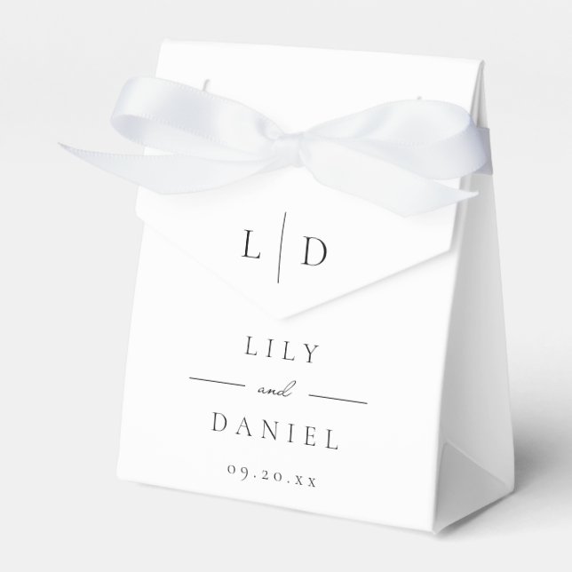 Elegant Modern Minimalist Monogram Wedding  Favour Box (Front Side)
