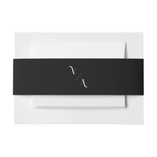 Elegant Modern Minimalist Monogram Wedding Invitation Belly Band