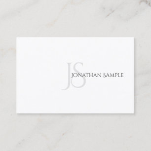 Elegant Modern Minimalist Monogrammed Template Business Card