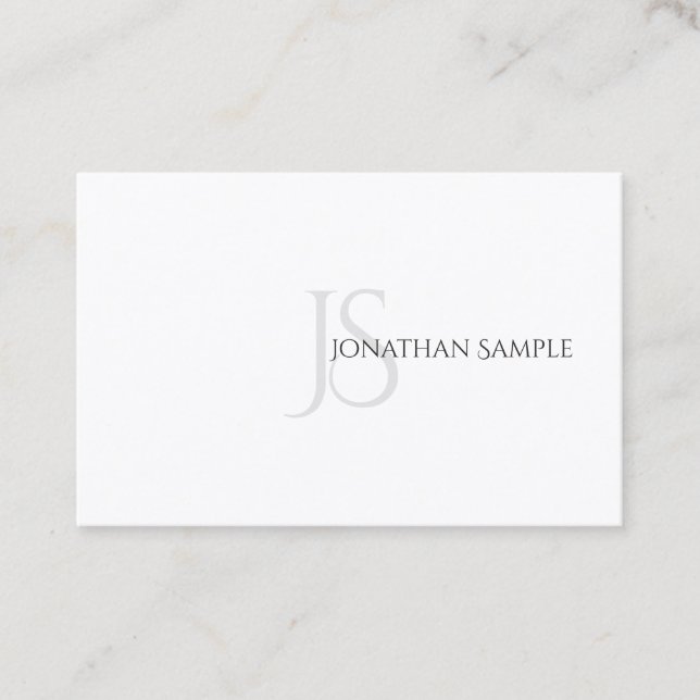 Elegant Modern Minimalist Monogrammed Template Business Card (Front)