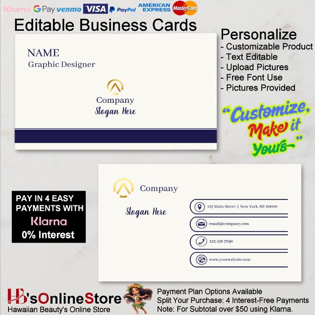 Elegant Modern Minimalist Navy Blue Cream Pearl Business Card (Elegant Modern Minimalist Navy Blue Cream Pearl Business Card.)