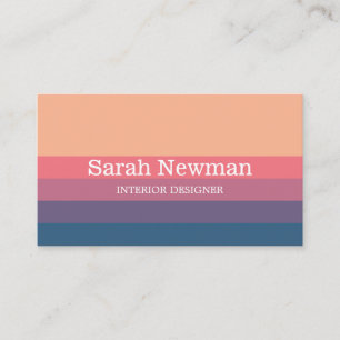 Elegant modern minimalist orange pink purple blue business card