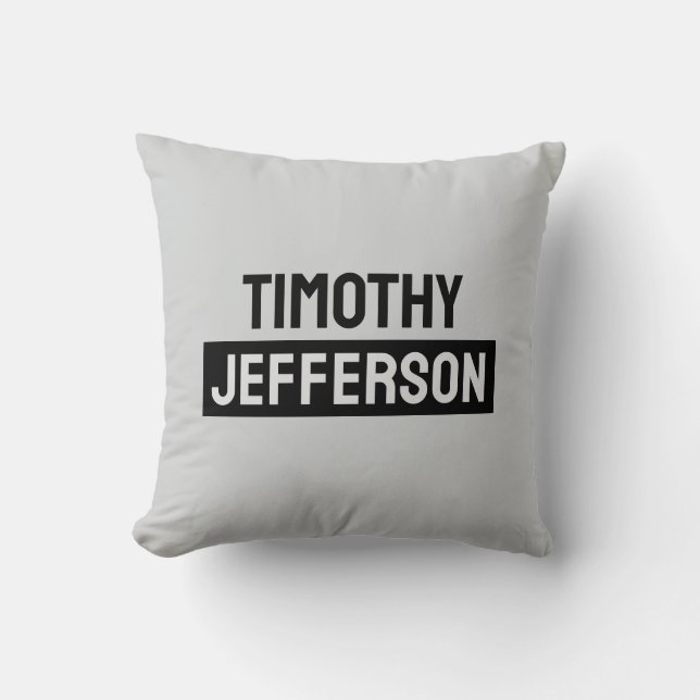 Elegant Modern Minimalist Own Name Cushion (Front)