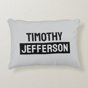 Elegant Modern Minimalist Own Name Decorative Cushion
