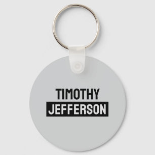 Elegant Modern Minimalist Own Name Key Ring