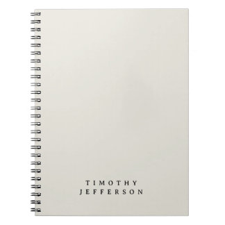 Elegant Modern Minimalist Own Name Notebook