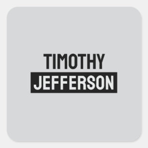 Elegant Modern Minimalist Own Name Square Sticker