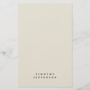Elegant Modern Minimalist Own Name Stationery