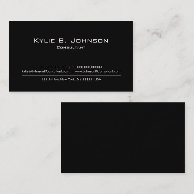 Elegant Modern Minimalist Personalised Business Card (Front/Back)