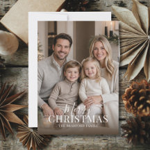 Elegant Modern Minimalist Photo Christmas Card