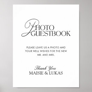 Elegant Modern Minimalist Photo Guestbook Sign 