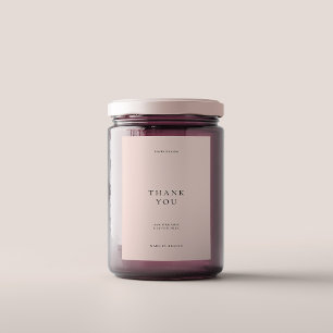 Elegant Modern Minimalist Pink Thank You  Food Label