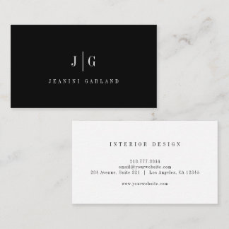 Elegant Modern Minimalist Professional Monogram Business Card