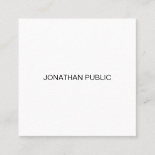 Elegant Modern Minimalist Professional Plain Luxe Square Business Card